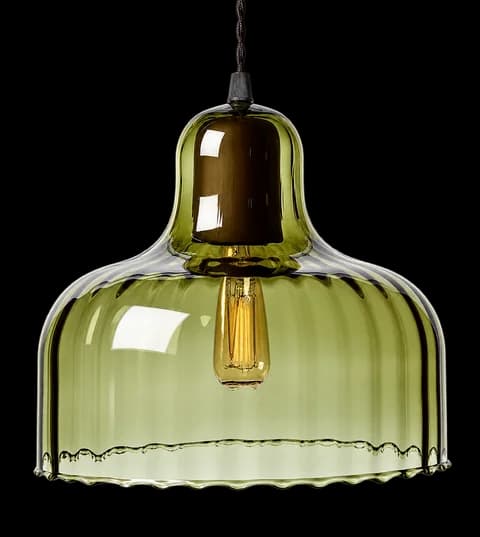 Green glass pendant light