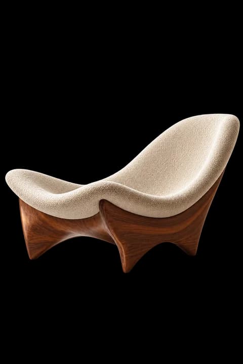 Sculptural upholstered lounge