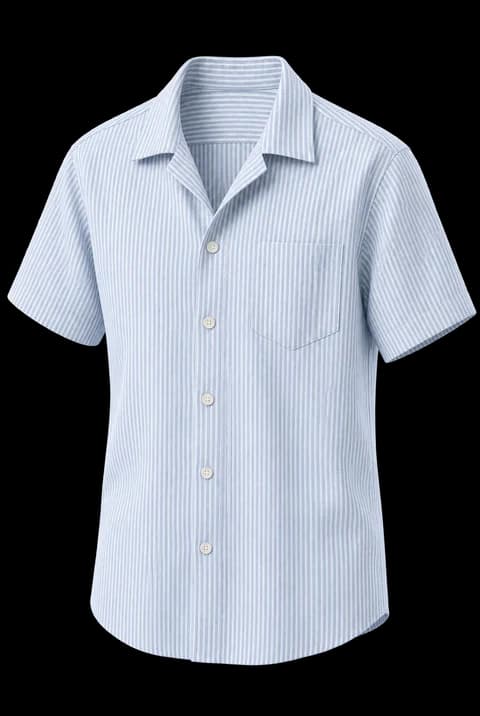 Blue striped short-sleeve shirt