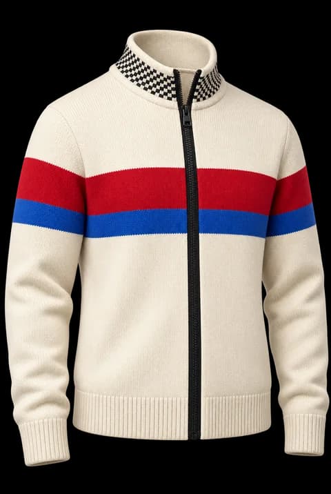 Striped zip knit