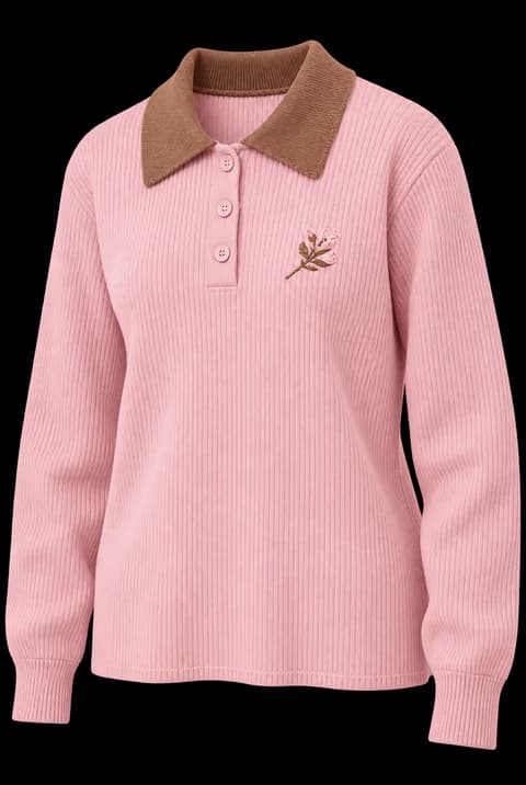 Pink knit polo